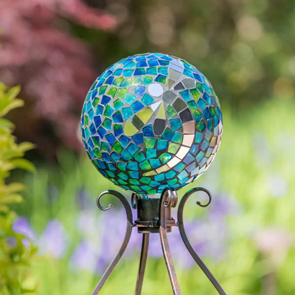 Arlmont & Co. Lanese Mosaic Glass Dragonfly Gazing Ball Wayfair